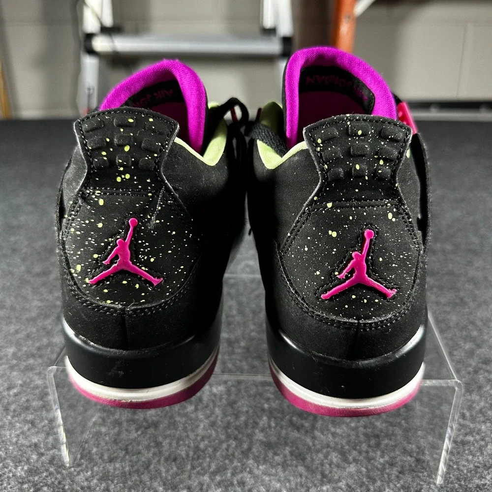 Jordan 4 Retro GG Lemon Lime Black Pink Kids Shoes‎ 705344-027 Size 7Y